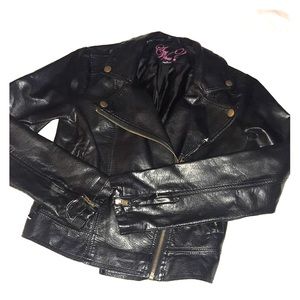 Black faux leather jacket